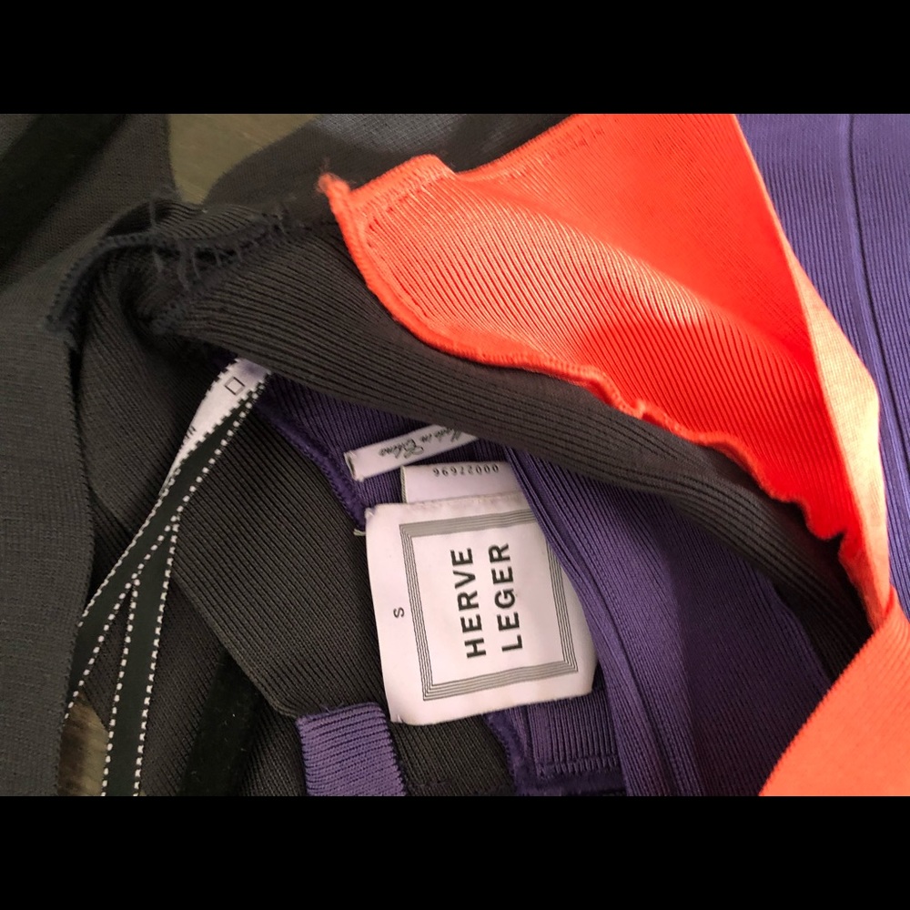 Herve Leger Purple and Orange Dress - Picture 7 of 7